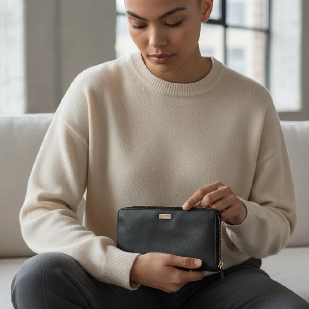 KATE SPADE Newbury Lane Neda Zip Continental Wallet/ Clutch Black Leather
